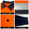 N20471 100% Cotton Construction Mining High Visibility Workwear Custom Logo Reflective Hi Vis Work Shirts