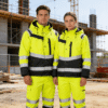 Winter Waterproof Worker Coat 300D Oxford Hi Vis Construction Miner Workwear Reflective Safety Work Jacket