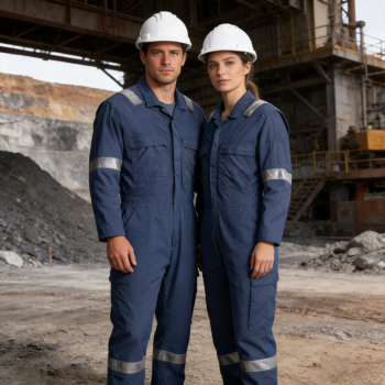 Hi Vis Workwear Mining Engineer Boiler Reflective Safety Fireproof FR Work Coverall