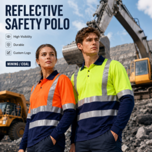 Custom Logo High Visibility Worker Polo T Shirt Reflective Safety Workwear Hi Vis Work Shirts