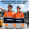 hi vis shirts (1) EN20471 Long Sleeve Quick Dry Construction Reflective Safety Hi Vis Work Shirts High Visibility Workwear