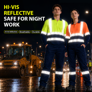 Quick Dry 100% Polyester Reflective Night High Visibility Safety Workwear Hi Vis Polo Shirts