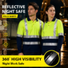 hi vis shirts (7) EN20471 Long Sleeve Quick Dry Construction Reflective Safety Hi Vis Work Shirts High Visibility Workwear