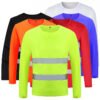 Quick Dry Polyester Hi Vis Reflective Safety Construction Harbor Workshop Airport  Engineer Work Shirts
