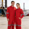 Customized Logo Cotton FRC FR Industrial Coal Oil Gas Hi Vis Reflective Fire Retardant Fireproof Coverall