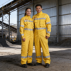High Visibility Mining Coal Oil Gas Fireproof Work Uniform  Hi Vis Reflective Safety Workwear FRC FR Coverall