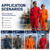 Anti Static Fireproof Safety Flame Fire Retardant Mining FR Overall Workwear Hi Vis Worker Coverall