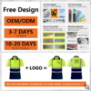 EN20471 Custom Polyester Mining Industrial Safety Uniform Work Clothes High Visibility Hi Vis Working Shirt