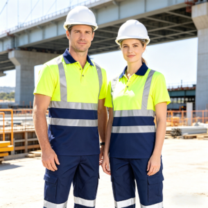 Short Sleeve Custom Construction Mining Workwear High Visibility Reflective Safety Work Hi Vis Polo Shirts