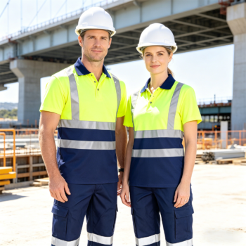 Short Sleeve Custom Construction Mining Workwear High Visibility Reflective Safety Work Hi Vis Polo Shirts