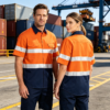 100% Cotton Heavy Duty Coal Mining Mechanics Oil Gas Boiler High Visibility Reflective Safety Work Shirts