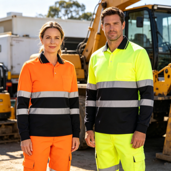 ANSI Class 2 High Visibility Mining Construction Workwear Hi Vis Safety Work Clothes Reflective Polo Shirt