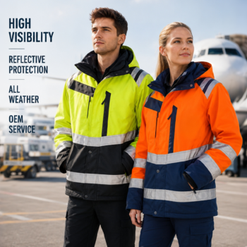 Wholesale Outdoor Winter Waterproof Worker Workwear Roadway Engineer Hi Vis Reflective Safety Work Jacket