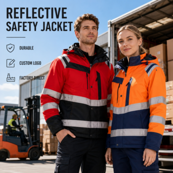 Hi Vis Construction Traffic Reflective Safety Winter Warm Padded Custom Workwear High Visibility Work Jacket
