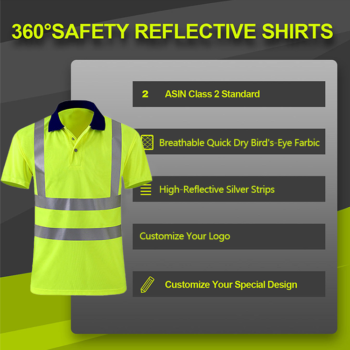 EN20471 Custom Polyester Mining Industrial Safety Uniform Work Clothes High Visibility Hi Vis Working Shirt