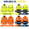 Custom Logo High Visibility Reflective Safety Work Jacket Construction Electrical Engineer Worker Workwear