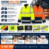 hi vis jacket Outdoor OEM High Visibility Workwear Work Coat Mining Construction Worker Uniform Hi Vis Reflective Jacket