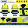 High Visibility Reflective Work Workwear Winter 300D Oxford Railway Road Construction Miner Worker Jacket (复制)