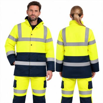 Multi-pocket High Visibility Protective Rain Work Jacket Welding Mining Reflective Worker Workwear Hi Vis Coat