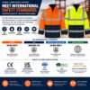 High Visibility Reflective Safety Worker Raincoat Workwear Cold Resistant Industrial Hi Vis Work Jacket