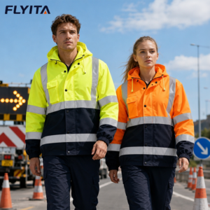 Multi-pocket Custom High Visibility Rain Work Jacket Welding Hi Vis Reflective Protective Workwear Coat