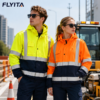 reflective jackets (5) High Visibility Warm Padded 300D Oxford Bomber Rain Coat Construction Mining Reflective Safety Work Jacket