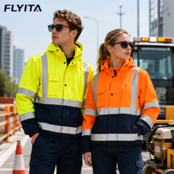 reflective jackets (5) High Visibility Warm Padded 300D Oxford Bomber Rain Coat Construction Mining Reflective Safety Work Jacket