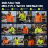 reflective work jacket High Visibility Warm Padded 300D Oxford Bomber Rain Coat Construction Mining Reflective Safety Work Jacket
