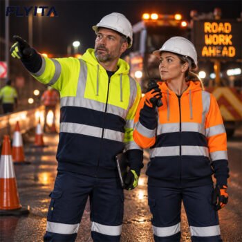 High Visibility Reflective Work Workwear Fluorescent Protective Railway Construction Mining Worker Hoodie