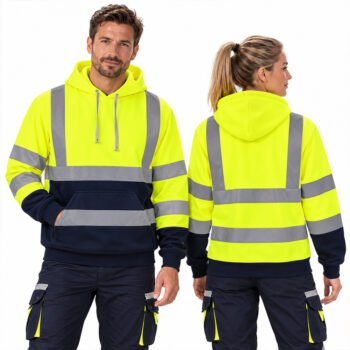 hi vis hoodie (12) High Visibility Construction Mining Worker Uniform Workwear Hi Vis Reflective Custom Logo Work Hoodies