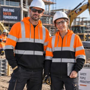 High Visibility Workwear Winter Warm Logistics Harbor Warehouse Construction Mining Reflective Safety Hoodies