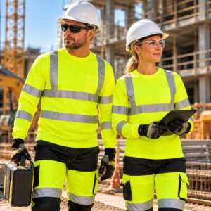 EN20471 High Visibility Workwear Building Cleaner Security Construction Reflective Safety Work Shirts