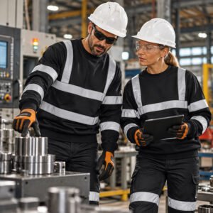 EN20471 Class 3 Chemical Factory Mining Worker Hoodie Workwear Uniform Hi Vis Reflective Work Sweatshirts