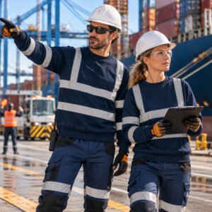 High Visibility Reflective Work Sweatshirt Railway Engineer Industrial Mining Oil Worker Hoodie Workwear