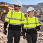 Fluorescent Reflective Work Shirt Uniform Construction Mining Airport Staff Employee High Visibility Workwear
