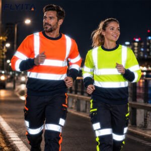 EN20471 Mining Construction Industrial Hi Vis Hoodie Workwear High Visibility Reflective Work Sweatshirt