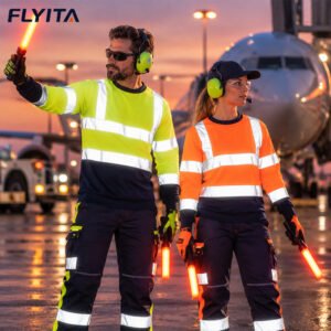 High Visibility Reflective Work Sweatshirt Winter Warm Mining Oil Gas Construction Industrial Hi Vis Workwear