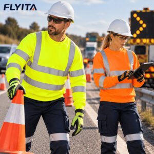 OEM High Visibility Reflective Hoodie Work Uniform Security Heavy Industrial Hi Vis Workwear Sweatshirt