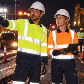 hi vis shirts (1) Hi Vis Reflective Safety Workwear Work Polo T Shirt Construction Mining Industrial Oil Gas Worker Shirts
