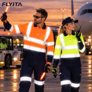 hi vis shirts (2) EN20471 High Visibility Work Shirt Airport Traffic Mining Worker Hi Vis Reflective Workwear Polo T Shirt