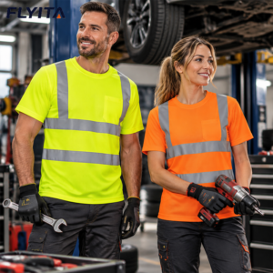 Hi Viz Work Shirt Airport Logistics Repair Engineer Construction High Visibility Reflective Workwear