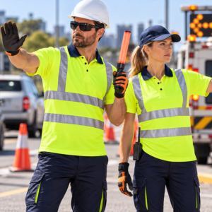 Wholesale Hi Vis Work Workwear Harbor Logistics Airport Security Mining Reflective Safety Worker Shirt