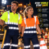 High Visibility Quick Dry Industrial Construction Worker Uniform Workwear Hi Vis Safety T-Shirt Work Shirts