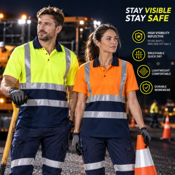 EN20471 High Visibility Workwear Fluorescent Reflective Safety Mining Coal Oil Gas Construction Work Shirts