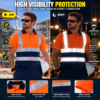 High Visibility Quick Dry Industrial Construction Worker Uniform Workwear Hi Vis Safety T-Shirt Work Shirts