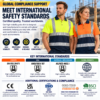 High Visibility Quick Dry Industrial Construction Worker Uniform Workwear Hi Vis Safety T-Shirt Work Shirts