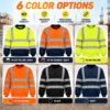 reflective Sweatshirt (11) Custom Logo Construction Mining Engineer Reflective Safety Workwear Worker Uniform Hi Vis Work Sweatshirt
