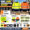 reflective Sweatshirt (3) Custom Logo Construction Mining Engineer Reflective Safety Workwear Worker Uniform Hi Vis Work Sweatshirt
