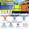 Custom Logo Hi Vis Reflective Sweatshirt Construction Mining Oil Worker Hoodie Workwear Work Uniform