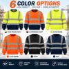 Hi Vis Reflective Safety Sweatshirt EN20471 Class 3 Reflective Railway Mining Construction Workwear Uniform